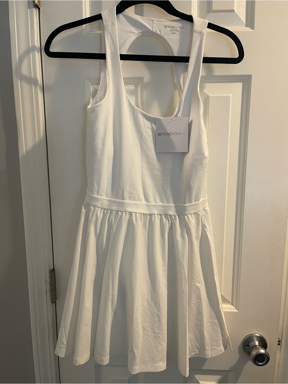 NWT Beyond Yoga Score Pleated Mini Athletic Dress - True White - Picture 4 of 5